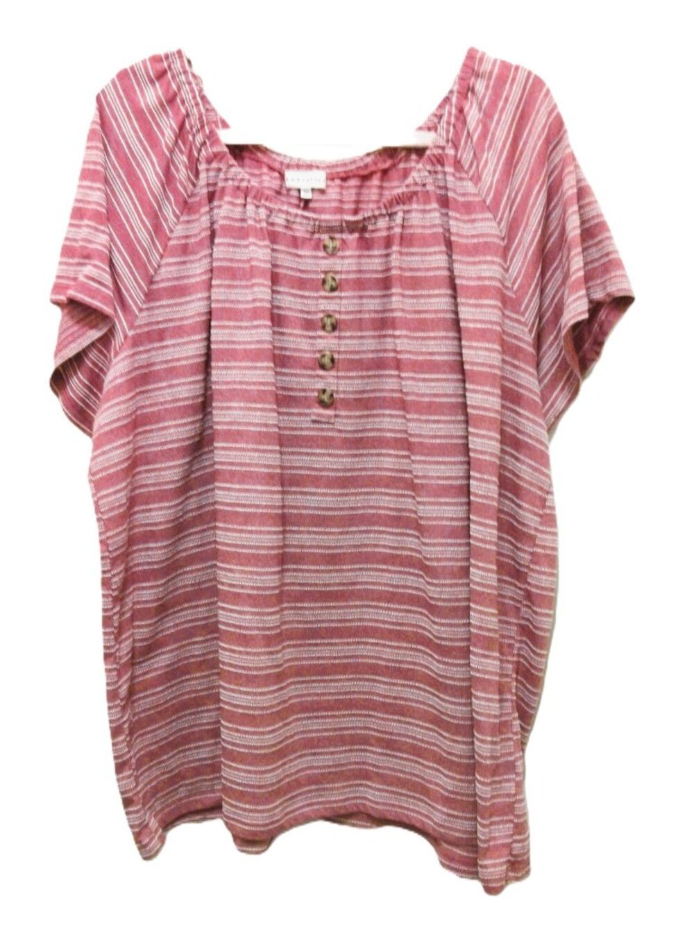 Used Women's Size 3X Retrelogy Pink Striped Top